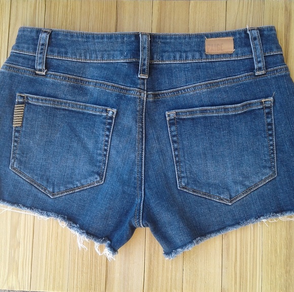 Paige Catalina blue jean cut off short shorts - Picture 2 of 6